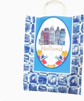 Sac Cadeau Bleu de Delft avec Tulipes-2