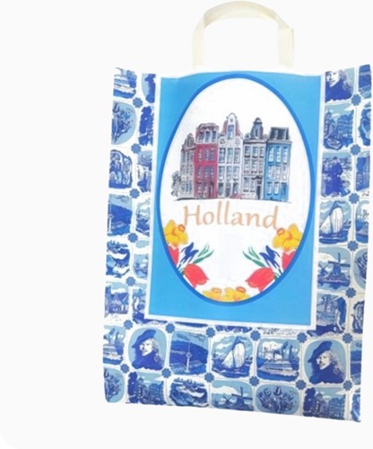 Sac Cadeau Bleu de Delft avec Tulipes-2