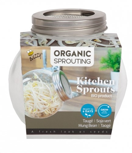 Organic Sprouting pot en verre Germes de soja vert BIO - Buzzy