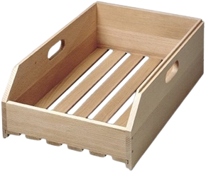 Caisse de fruits en bois de hêtre, empilable
