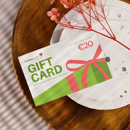 Carte cadeau €15 = €20 (25% de réduction)