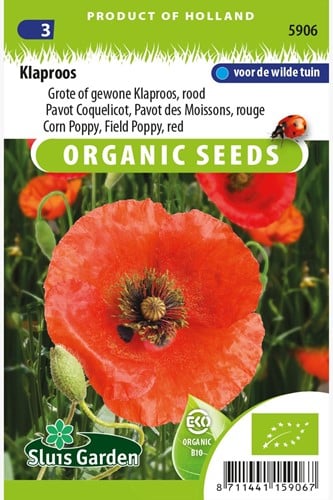 Pavot Coquelicot, Pavot des Moissons, rouge EKO-2