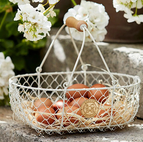 Panier à récolte Sophie Conran en métal crème-2